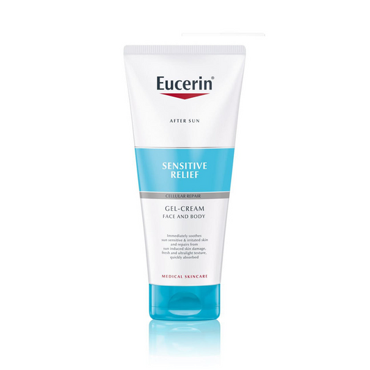 alergji nga dielli, alergji nga rrezet, Eucerin, Eucerin - Sensitive Relief After Sun Cream Gel, hidratues, qetesim diegie, Sensitive Relief After Sun Cream Gel FANTASTIC LOOK Albania Tirana